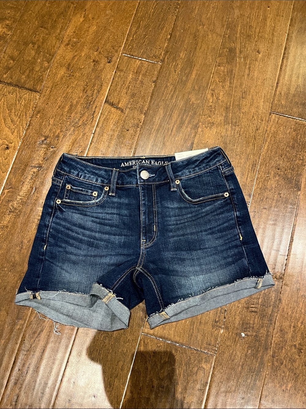 American Eagle Outfitters Tomgirl Midi Stretch Jean Shorts